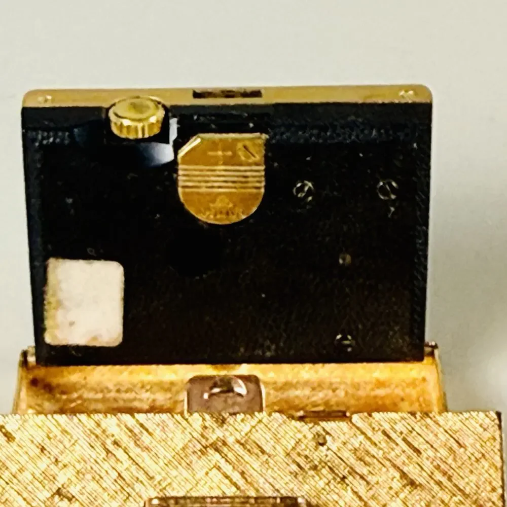 Rare NEPRO PillAlarm Swiss Mini Alarm Clock Gold Travel Original Case Vintage